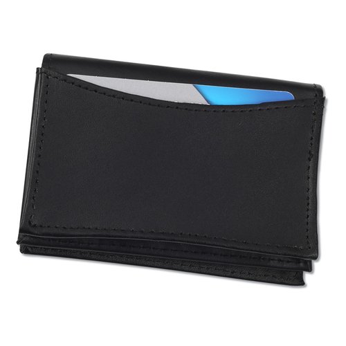 Additional Image 2 - a black wallet with a blue card holder