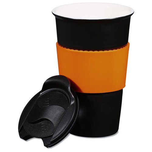 Additional Image 1 - a black and orange cup