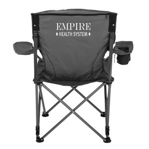 Additional Image 1 - a black folding chair with white text