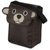 a brown bag with a bear face