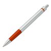 a white pen with orange cap