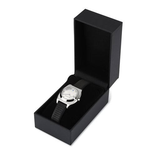 Additional Image 1 - a black box with a silver ring in it