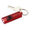 a red flashlight with a key chain