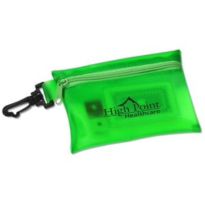 Additional Image 3 - a green zipper pouch with a black zipper