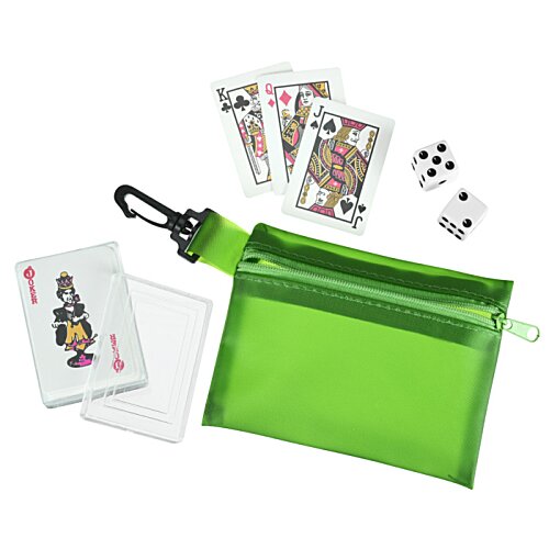 Additional Image 3 - a green zipper pouch with a black zipper