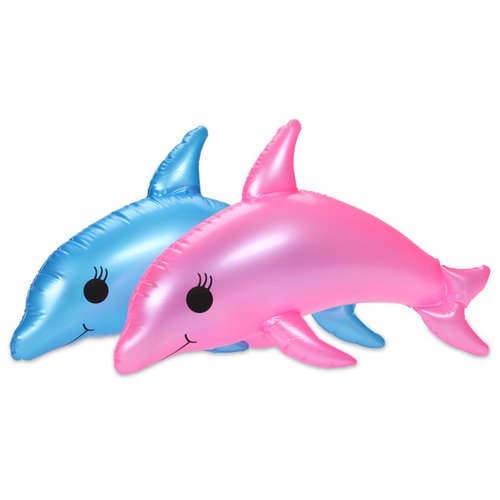 Additional Image 1 - a blue and pink inflatable dolphin