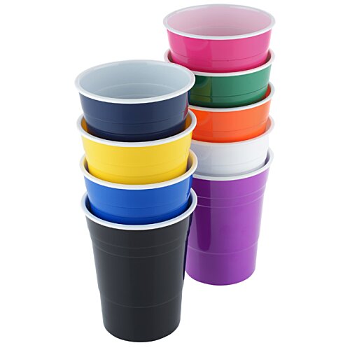 Additional Image 1 - a stack of colorful plastic cups