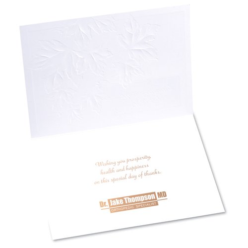 Additional Image 3 - a white card with a brown logo