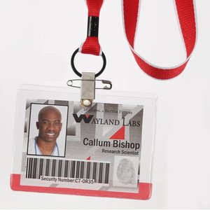 Additional Image 1 - a red lanyard with a red lanyard attached to it