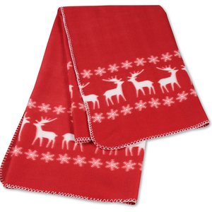 Additional Image 2 - a red and white towel with deer design