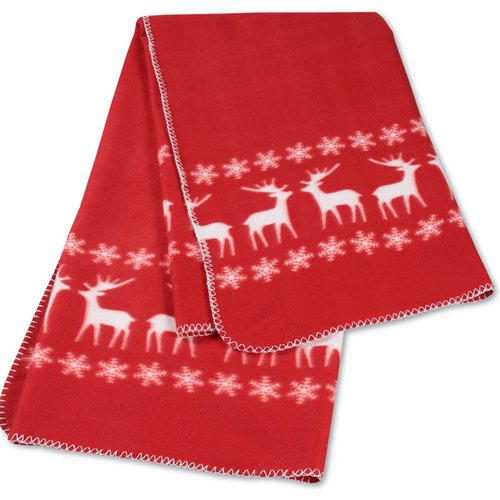 Additional Image 2 - a red and white towel with deer design