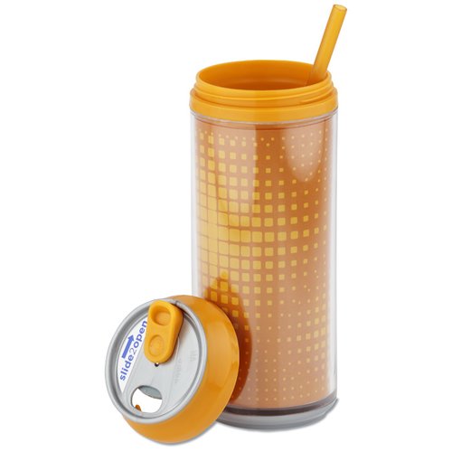 Additional Image 1 - a yellow tumbler with a straw