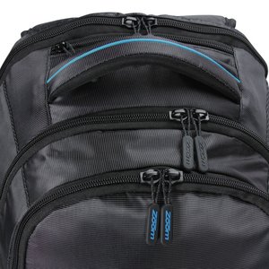Additional Image 3 - a black backpack with zippers