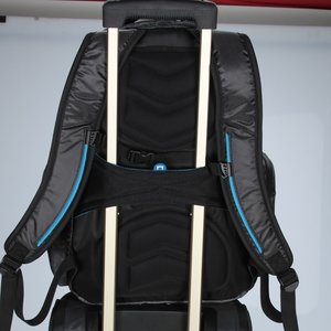 Additional Image 9 - a black backpack with silver metal poles