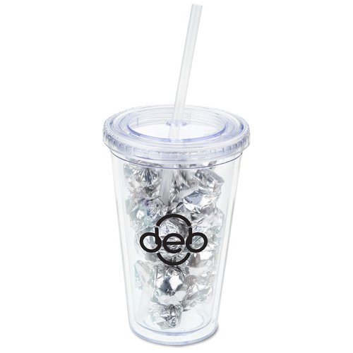 Additional Image 1 - a clear plastic cup with a straw