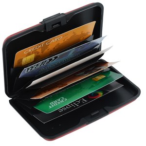 Additional Image 2 - a black wallet with credit cards inside