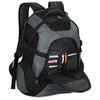 a grey and black backpack