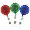 View Image 3 of 5 of Retractable Badge Holder with Lanyard Attachment - Round - Translucent