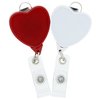 View Image 2 of 4 of Retractable Badge Holder with Lanyard Attachment - Heart - Label
