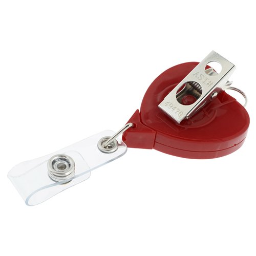 Additional Image 2 - a red heart shaped object with a clear plastic holder