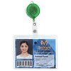 View Image 4 of 5 of Retractable Badge Holder with Lanyard Attachment - Round - Translucent - Label