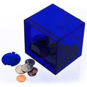 Additional Image 1 - a blue cube with coins