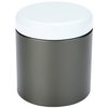 a black container with a white lid