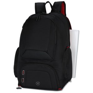 Additional Image 2 - a black backpack with a white paper