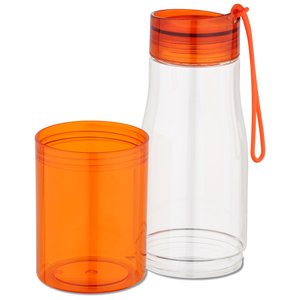 Additional Image 1 - a clear and clear plastic bottle with orange lid