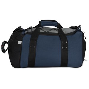 Additional Image 2 - a blue duffel bag with black straps