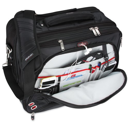 Additional Image 1 - a black bag with a white and red inside