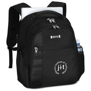 Additional Image 5 - a black backpack with a white logo