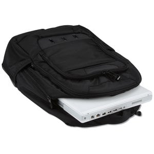 Additional Image 2 - a black backpack with a white laptop on it