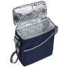 a blue cooler bag with a clear lid