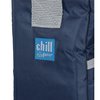 a blue bag with a blue label