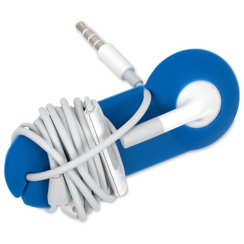 Additional Image 2 - a blue and white earbuds wrapped in a blue plastic