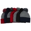 View Image 2 of 3 of Pom Pom Knit Hat - Full Color Patch
