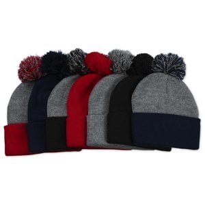 Additional Image 1 - a group of hats with pompoms