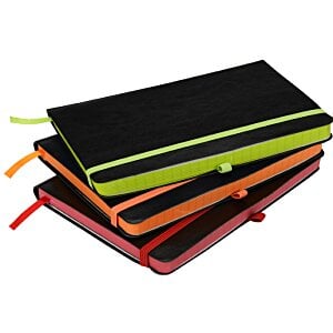 Additional Image 4 - a stack of black and orange notebooks