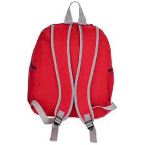 Additional Image 1 - a red backpack with silver straps