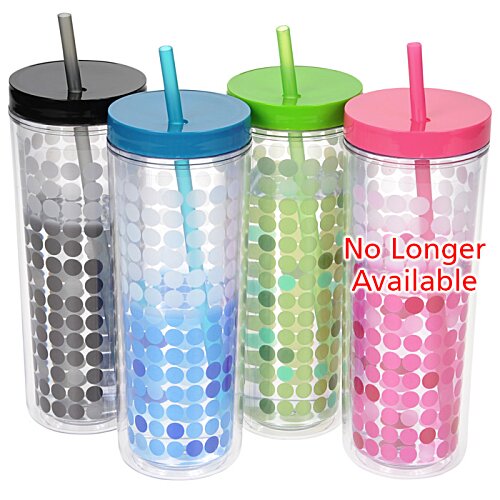 Additional Image 2 - a group of colorful plastic cups with straws
