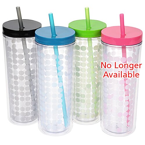 Additional Image 1 - a group of plastic cups with straws