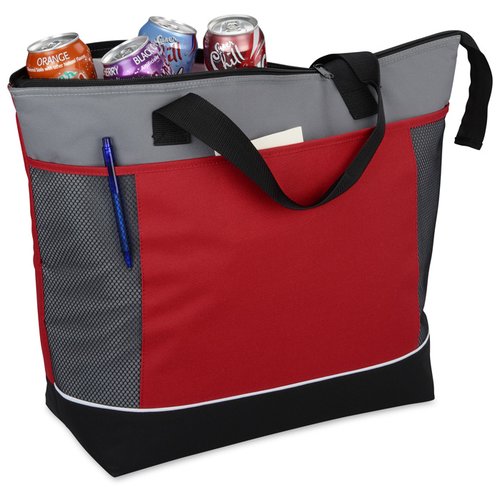Additional Image 3 - a red and grey bag with a black handle