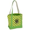 View Image 2 of 2 of Designer Accent Gusseted Tote Bag - Gingham - 24 hr