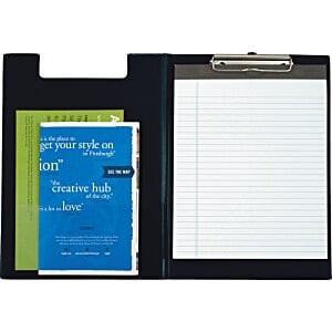 Additional Image 1 - a black clipboard with a blue and green paper