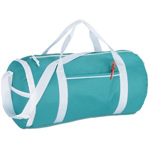 Additional Image 1 - a blue duffel bag with white straps