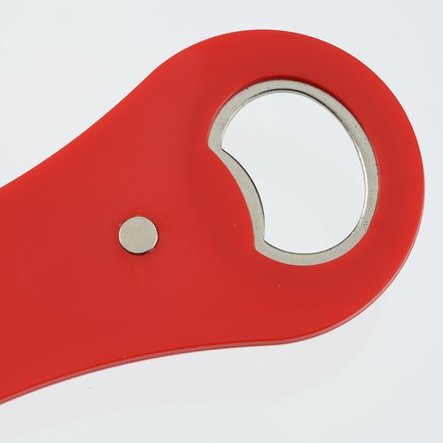 Additional Image 1 - a red bottle opener with a hole