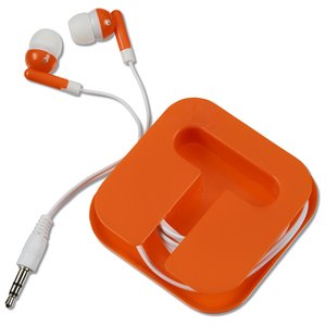 Additional Image 2 - an orange earbuds with a white cord