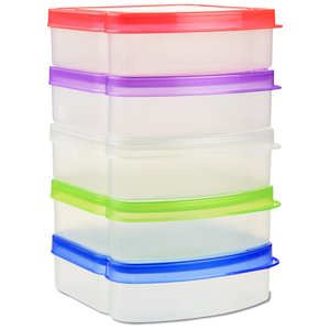 Additional Image 2 - a plastic container with colorful lids