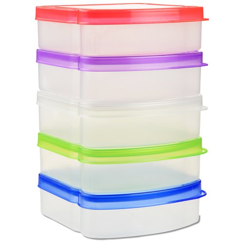 Additional Image 2 - a plastic container with colorful lids